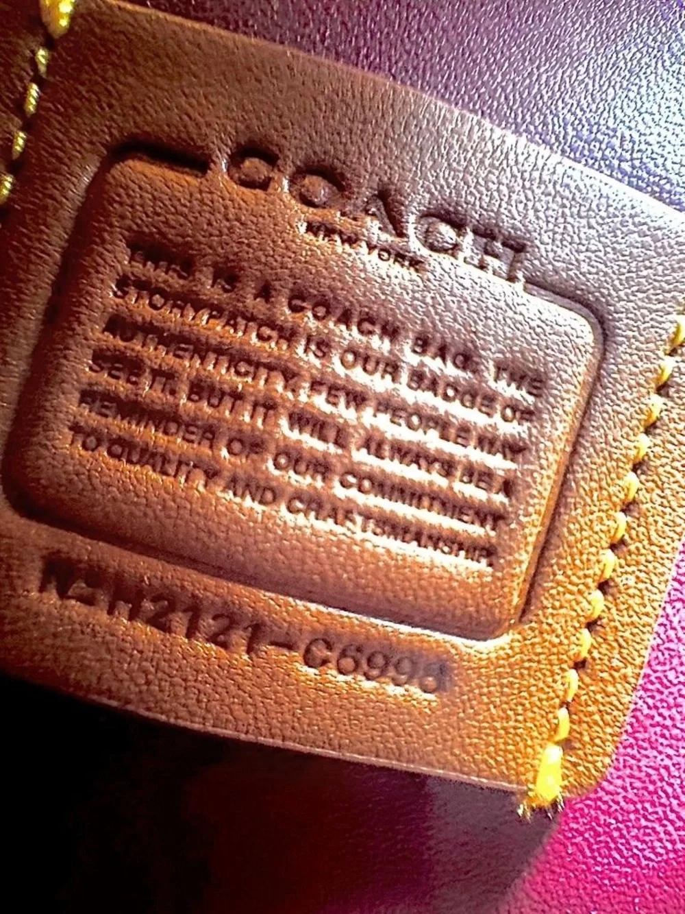 Coach Lunar New Year Kia Circle Bag Signature Canvas Red Lavender Zip